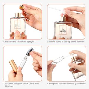 Flacon pulvérisateur de parfum portable en aluminium avec pompe, rechargeable, 3 ml/5 ml, format voyage, atomiseur transparent - Product Image 3