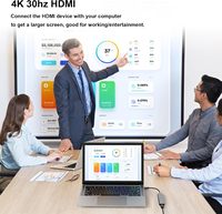 Adaptador de Carga de Aleación de Aluminio 6 en 1 Tipo C HDTV 4K/SD/TF, Lector de Tarjetas USB 3.0 y USB 2.0, Conexión USB-C 100W para Computadora a Pantalla