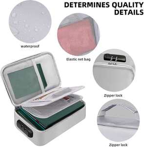 Bolsa de Seguridad para Documentos Portátil OEM de Tres Capas, Resistente al Fuego y al Agua, con Cerradura, para el Hogar, la Oficina o Viajes - Product Image 3