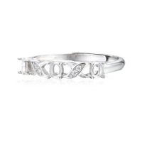 S925 Sterling Silber Exquisite Ring Leerer Halter Eingelegte Bienenwachs Jade Zirkon Ring Basis Rohlinge Für DIY Zubehör Schmuck 12*12MM