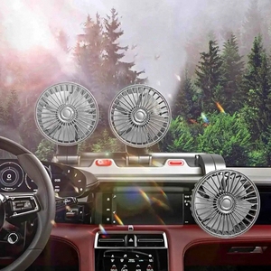Ventilador Automotivo Multifuncional 2025 com Três Cabeças, Ventilador Elétrico para Carro e Caminhão Grande 5V/<span class=keywords><strong>12V</strong></span>/24V, Ventilador Automotivo Potente - Product Image 5
