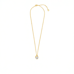 Collana con pendente in acciaio inossidabile Angelina con diamante placcato oro, solitario minimalista per donna, da indossare tutti i giorni - Product Image 1