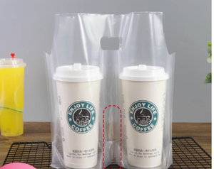 Sacs thermorétractables personnalisés de qualité alimentaire pour thé au lait, café, boba, bubble tea – en <span class=keywords><strong>plastique</strong></span> <span class=keywords><strong>LDPE</strong></span> transparent, jetables, pour gobelets simples et doubles - Product Image 5