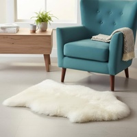 Alfombra de Piel de Oveja, Alfombra de Lana de Oveja Real, Alfombra Suave y Acogedora para el Hogar, Alfombra para Dormitorio, Sala de Estar, Tapete para Silla, Decoración de Lujo