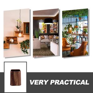 Poubelle à Grain de <span class=keywords><strong>Bois</strong></span> de Taille Moyenne, à Couvercle Ouvert, pour Cuisine et Bureau, <span class=keywords><strong>Corbeille</strong></span> de Recyclage Robuste pour Salle de Bain et Chambre à Coucher - Product Image 5