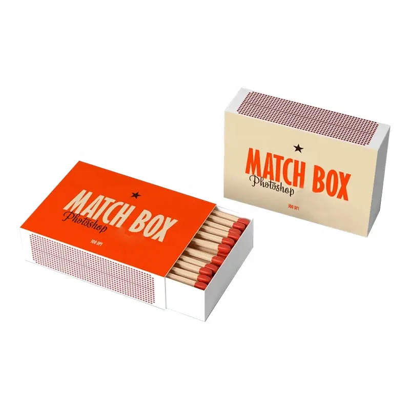 Caja de cartón personalizada para cajón, Kraft cartón reciclable de color rojo, embalaje de Matchbox con logotipo, venta al por mayor