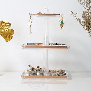 Organisateur <span class=keywords><strong>de</strong></span> bijoux rectangulaire transparent à 3 niveaux en <span class=keywords><strong>plastique</strong></span> PS injecté, type commode, pour bagues et bracelets - Product Image 3