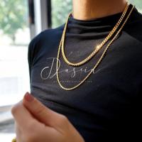 Collier tendance mixtes en or 18K pour hommes et femmes, chaîne à maillons torsadés, bijoux en or, acier inoxydable