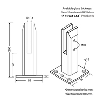 Chuanlan – Pince de fixation réglable pour clôture de piscine en verre, en acier inoxydable 304/316/201/2205 de haute qualité, pour cadre sans cadre de 12-16 mm, idéale pour villa
