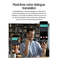 Lunettes Intelligentes 2025 W100B avec Assistant IA ChatGPT 4.0, Casque Portable, Traduction en Temps Réel 163 Langues, Musique et Haut-parleur Bluetooth