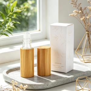 Flacon cosmétique en bois haut de gamme personnalisé pour savon liquide avec logo sur mesure, style européen, contenant de savon rechargeable - Product Image 1