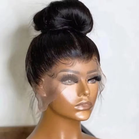 Wig rambut manusia keriting Afro Kinky renda HD penuh 360 untuk wanita warna hitam dilengkapi dengan Wig garis rambut tepi 4C Wig Frontal Afro tanpa lem