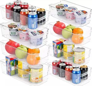 12.5" Long Clear Refrigerator Organizer Bins,Clear Plastic Bins,Fridge Organizer Bins