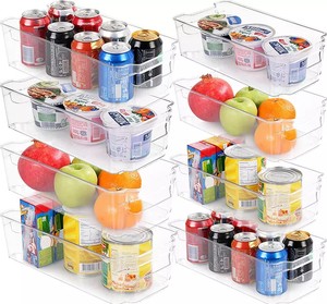 12.5" Long Clear Refrigerator Organizer Bins,Clear Plastic Bins,Fridge Organizer Bins