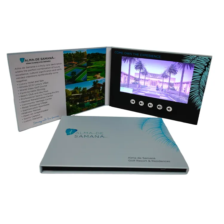 Grosir 2023 Harga bagus lcd Video iklan kartu brosur Digital 7 inci Video kartu ucapan untuk pemasaran