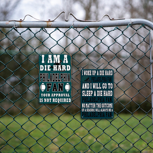 ป้ายโลหะสำหรับแฟนกีฬา ฉันเป็นแฟนฟิลาเดลเฟียที่แท้จริง ตกแต่งห้องเล่นเกมหรือห้องพักผ่อน - Product Image 3