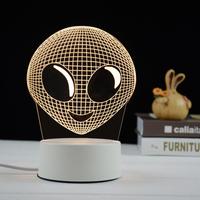 Lampe de table en acrylique 3D Anime Moderne et Créative en forme de Renne de Noël avec Télécommande, Abat-jour Noir/Blanc/Rouge, Veilleuse LED pour Enfants