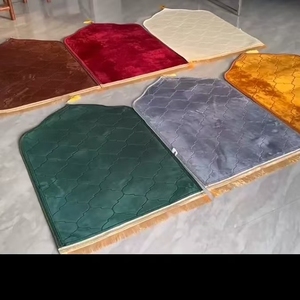 Tapis de prière uni avec pompons, tapis de prière musulman, tapis de mosquée, tapis en polyester - Product Image 6
