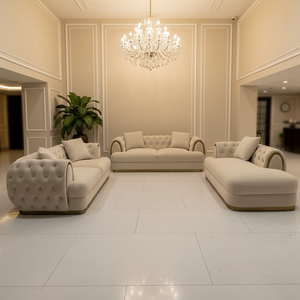 Italian Luxury Modern Villa Furniture Tufted Large Living Room Sectional Sofa Set Velvet Chesterfield Sofa Sponge Filling