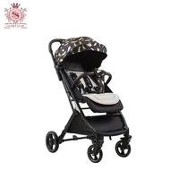 Poussette de voyage compacte en lin de haute qualité, roues universelles à 360°, cadre en alliage d'aluminium, poussette légère pour bébé, style sac à dos