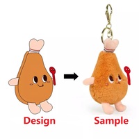 Porte-clés personnalisé en peluche en forme de nourriture kawaii