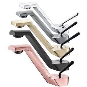Robinet de lavabo inclinable en laiton brossé or rose gris, <span class=keywords><strong>mitigeur</strong></span> à poignée unique, robinet chaud et froid, économie d'eau, accessoires de salle de bain et de cuisine - Product Image 1
