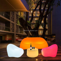 Canapé moderne de couleur claire avec LED pour boîte de nuit chaise de bar à vin meubles de bistro meubles de bar éclairés en acrylique