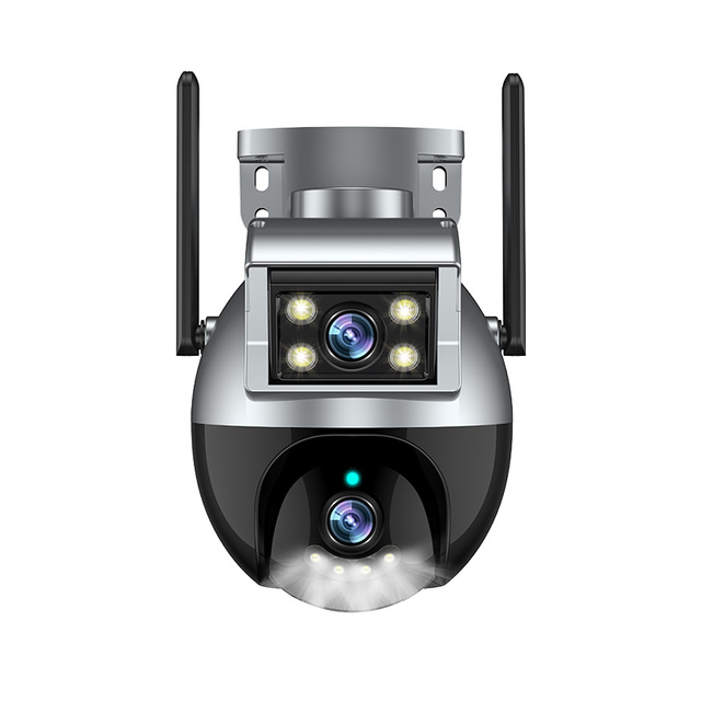 New Smart Ai Dual Lens 4MP IP Outdoor WiFi PTZ Two Screen Security CCTV Camera With Auto Tracking Waterproof  Wide Monitoring