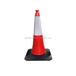 כחול פרימיום איכות 750mm גובה חרוט תנועה PE בטיחות קונוס עם גומי בסיס - Product Image 3