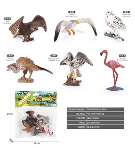 BEFLY Juego de Figuras de Animales de Simulación de Aves: Búho, Águila, Flamenco, Avestruz, Loro, Modelo de Aves de Plástico 3D Pintado en PVC Realista - Product Image 2