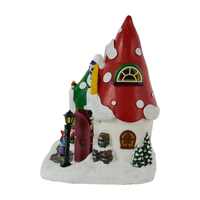 Nouveauté : Décoration de Noël en polyrésine, gnome musical LED, Père Noël champignon avec porte ouverte, artisanat de Noël