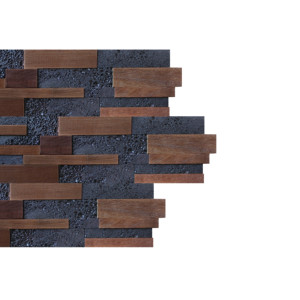 Panel de pared de madera natural, efecto de ladrillo, paneles de pared de madera reciclada 3D decorativos interiores - Product Image 6