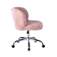 Chaise de bureau moderne rose en fausse fourrure Chaise en peluche pour la maison, le bureau et le salon Meubles en gros