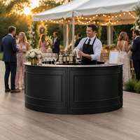 Table de bar ovale de luxe en bois massif de haute qualité pour événements, location de mobilier pour hôtels et entrées