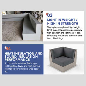 Banco de Concreto Moderno Personalizado Flexivelmente para Área Externa com Curvas Grandes para Pátio - Product Image 3