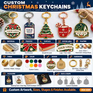 Llaveros Metálicos Personalizados con Esmalte Duro para Navidad, con Logotipo y Texto, para Regalos y Eventos Navideños, OEM ODM - Product Image 4