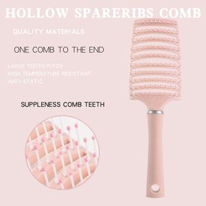 Fashion Simple Curved Vented <b>Detangling</b> Hair <b>Brush</b> Custom Logo Wet and Dry Massage Hairbrush Salon Hairdressing Tools - Product Image 3