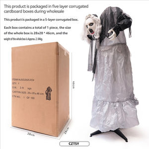 Ornement décoratif lumineux d'Halloween, fantôme féminin animé, oscillant, à induction électrique, pour une ambiance de terreur - Product Image 4