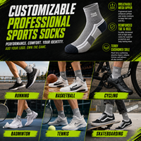 Chaussettes de sport athlétiques personnalisées avec logo, antidérapantes, respirantes et rembourrées pour hommes et femmes, idéales pour la gym et la course à pied