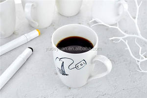 Элегантный рекламный подарок 11 унций, эко-посуда с логотипом на заказ, кофейная кружка из белого фарфора, высокая кружка из тонкого фарфора с сублимационной печатью - Product Image 5