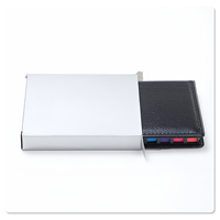Bloc-notes personnalisé promotionnel, autocollants en papier, index rectangulaires, bloc-notes adhésifs de bureau, boîte en cuir, bloc-notes avec logo personnalisé
