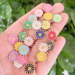 mixed colors enamel zinc alloy connector gold color different styles 1566110