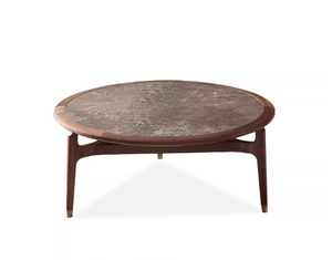 Tavolino da salotto rotondo <span class=keywords><strong>in</strong></span> <span class=keywords><strong>marmo</strong></span> nordico naturale minimalista nordico <span class=keywords><strong>in</strong></span> acciaio inossidabile spazzolato con piedini <span class=keywords><strong>in</strong></span> rosa spazzolato - Product Image 5