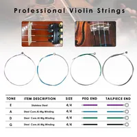 Cordes de violon de qualité supérieure V135 Noyau en acier pour violon Mg-Extrémité à boule enroulée en alliage d'aluminium pour violons de concert Violinos