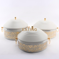 Plat de service isotherme en métal, fait main, design de créateur, forme ronde, 3,5L/4,5L/5,5L, pour maintien au chaud des aliments, vente en gros
