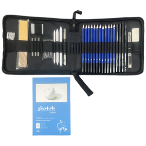 Kit <span class=keywords><strong>de</strong></span> <span class=keywords><strong>dessin</strong></span> professionnel <span class=keywords><strong>de</strong></span> 32 pièces, ensemble <span class=keywords><strong>de</strong></span> crayons à croquis, étui <span class=keywords><strong>de</strong></span> voyage portable à fermeture éclair, crayons <span class=keywords><strong>de</strong></span> charbon <span class=keywords><strong>de</strong></span> bois pour artistes débutants, adultes et adolescents - Product Image 1