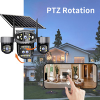 Caméra PTZ sans fil solaire VESAFE QD10-AOV 8K 20MP IP66 étanche avec zoom 8X, sécurité extérieure, carte SIM 4G, 12000mAh V380-Pro
