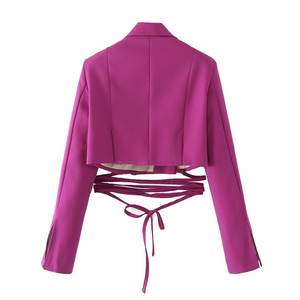 Traje Corto de Mujer con Cintura Ajustable con Cordón, Color Sólido, a la Moda - Product Image 6