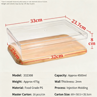 Boîte en plastique alimentaire à parois épaisses 5,51*3,94*2,28 pouces, transparente, rectangulaire, pour biscuits, mousses, gâteaux, service à emporter