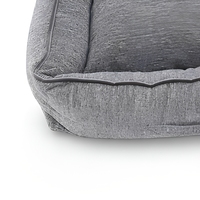 Coussin carré gris en peluche pour chien, canapé-lit surélevé pour animaux de compagnie, lit doux pour chiot pour coin de maison